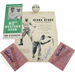 Five (5) Chi Chi Rodriguez Signed Items - Golf Ball, Tickets(x2), Pamphlet, Magazine Page JSA ALOA