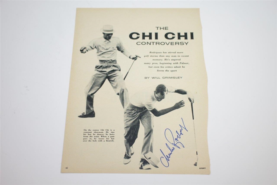 Five (5) Chi Chi Rodriguez Signed Items - Golf Ball, Tickets(x2), Pamphlet, Magazine Page JSA ALOA