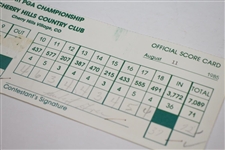 Hubert Green Signed Official Used 1985 PGA Championship FINAL RD Scorecard JSA ALOA