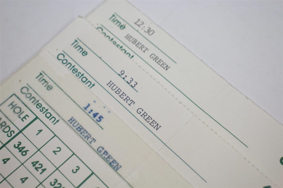 Hubert Green Signed Official Used 1985 PGA Championship Thurs-Fri-Sat Scorecards at Cherry Hills JSA ALOA