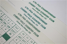 Hubert Green Signed Official Used 1985 PGA Championship Thurs-Fri-Sat Scorecards at Cherry Hills JSA ALOA