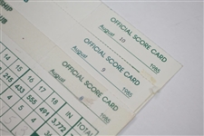 Hubert Green Signed Official Used 1985 PGA Championship Thurs-Fri-Sat Scorecards at Cherry Hills JSA ALOA