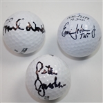 Commentators Peter Jacobson, Ernie Johnson and Frank Nobilo Signed Golf Balls JSA ALOA