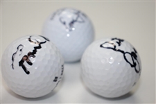 Commentators Peter Jacobson, Ernie Johnson and Frank Nobilo Signed Golf Balls JSA ALOA