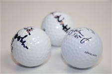 Commentators Peter Jacobson, Ernie Johnson and Frank Nobilo Signed Golf Balls JSA ALOA