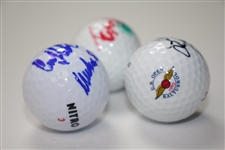 Major Winners Craig Stadler, Todd Hamilton and Lee Janzen Signed Golf Balls 