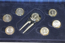 The OPEN Championship Ballmarker & Divot Tool Set - 2005-2007 Courses & Championships in Original Box
