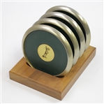 Classic Golfer Themed Coaster Set with Original Wood Stand/Holder