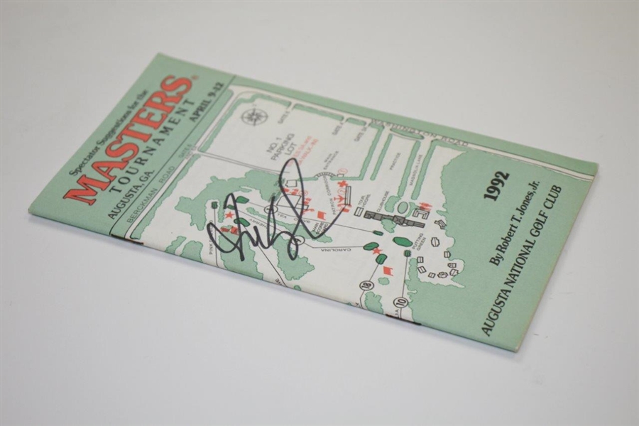 Fred Couples Signed 1992 Masters Tournament Official Spectator Guide JSA ALOA
