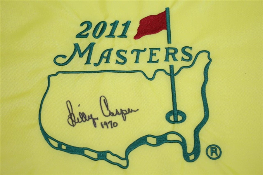 Billy Casper Signed 2011 Masters Embroidered Flag with '1970' Notation JSA ALOA