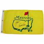 Arnold Palmer & Jack Nicklaus Signed Classic Masters Yellow Flag in Center Logo JSA ALOA