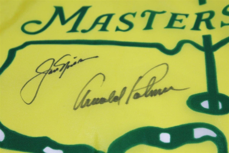 Arnold Palmer & Jack Nicklaus Signed Classic Masters Yellow Flag in Center Logo JSA ALOA