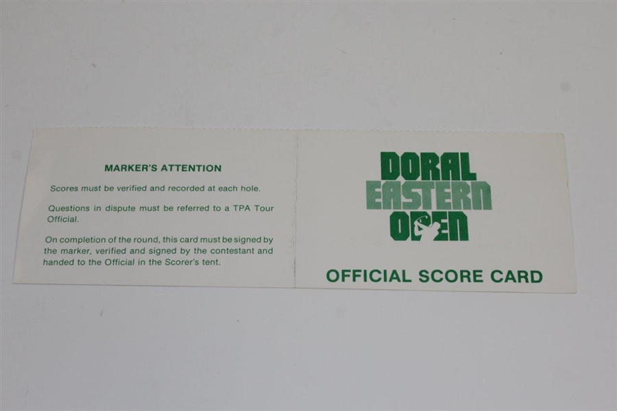 Nick Faldo Signed 1982 The Doral-Eastern Open Official Scorecard 2/25/82 JSA ALOA