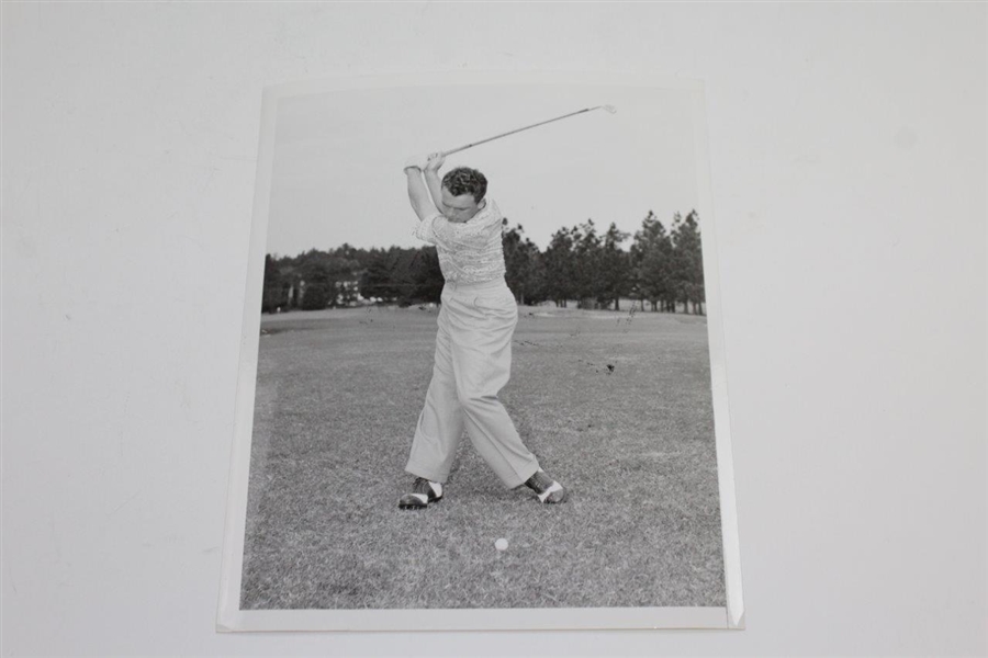 Jack Burke 1956 PGA Trophy & Pre-Swing 8x10 Wire Photos