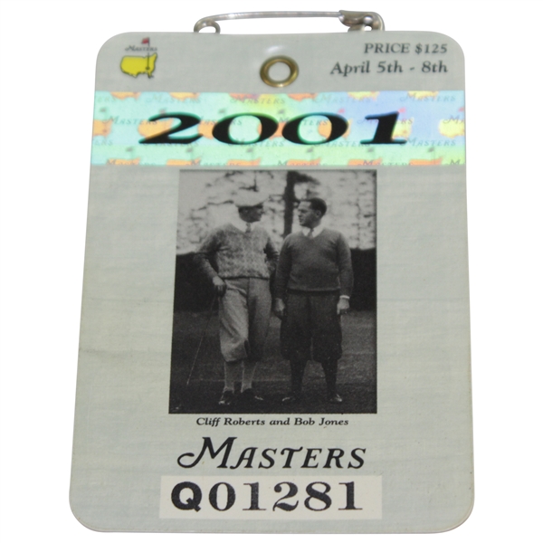2001 Masters Tournament Series Badge #Q01281 - Tiger's 2nd Green Jacket