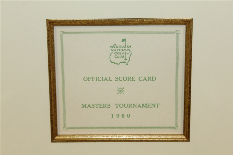 Arnold Palmer Signed 1960 Masters SC with Original Weaver Drawing of Arnie - Framed JSA ALOA