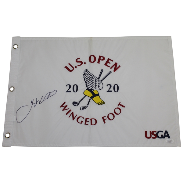 Gary Woodland Signed 2020 US Open at Winged Foot Embroidered Flag JSA #HH26998