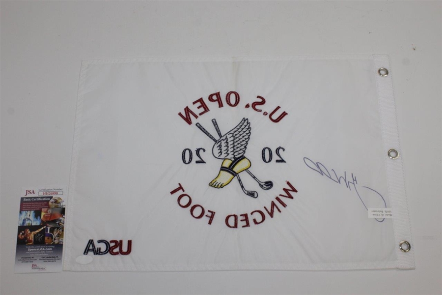 Gary Woodland Signed 2020 US Open at Winged Foot Embroidered Flag JSA #HH26998