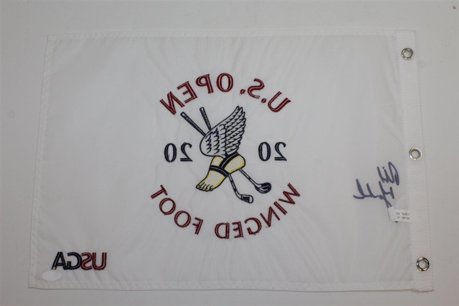 Phil Mickelson Signed 2020 US Open at Winged Foot Embroidered Flag JSA #Z91520