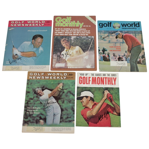Casper, Lyle, Aaron, Brewer, & Coody Signed Golf Magazines JSA ALOA