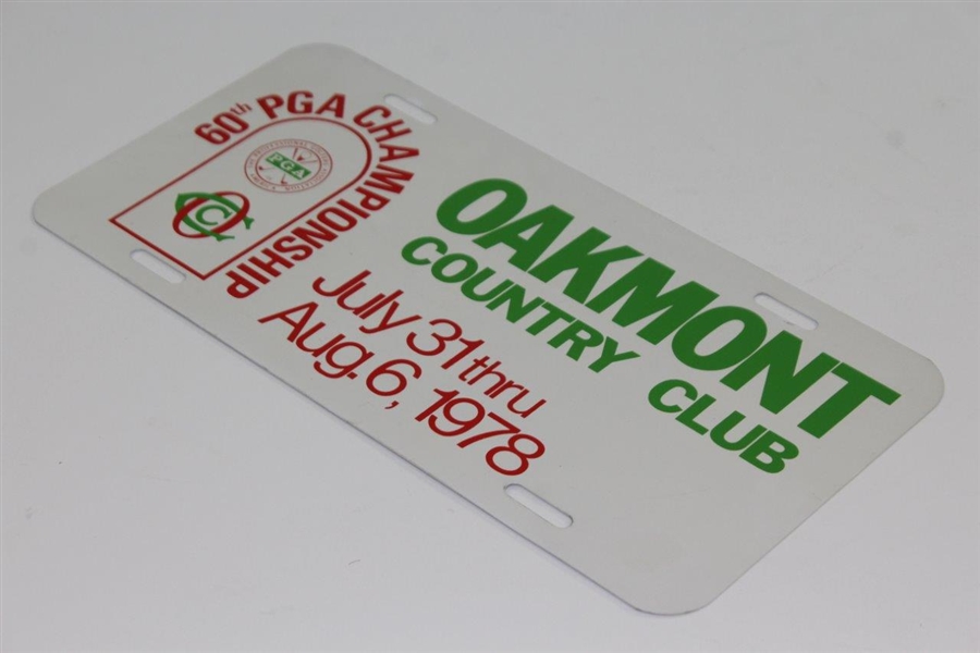 1978 PGA Championship at Oakmont Country Club License Plate