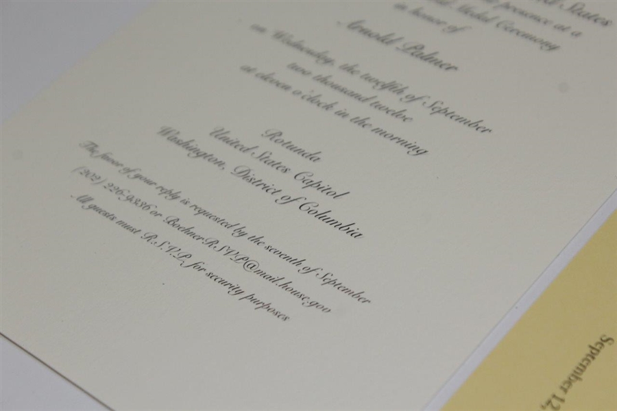 Arnold Palmer Congressional 2012 Gold Medal Ceremony Invitation & Ticket