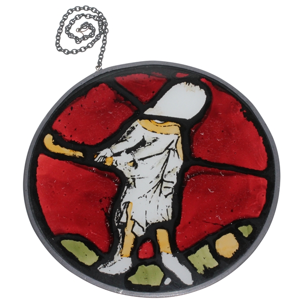 Contemporary Reproduction of 14th Century Gloucester Cathedral Stained Glass Golfer