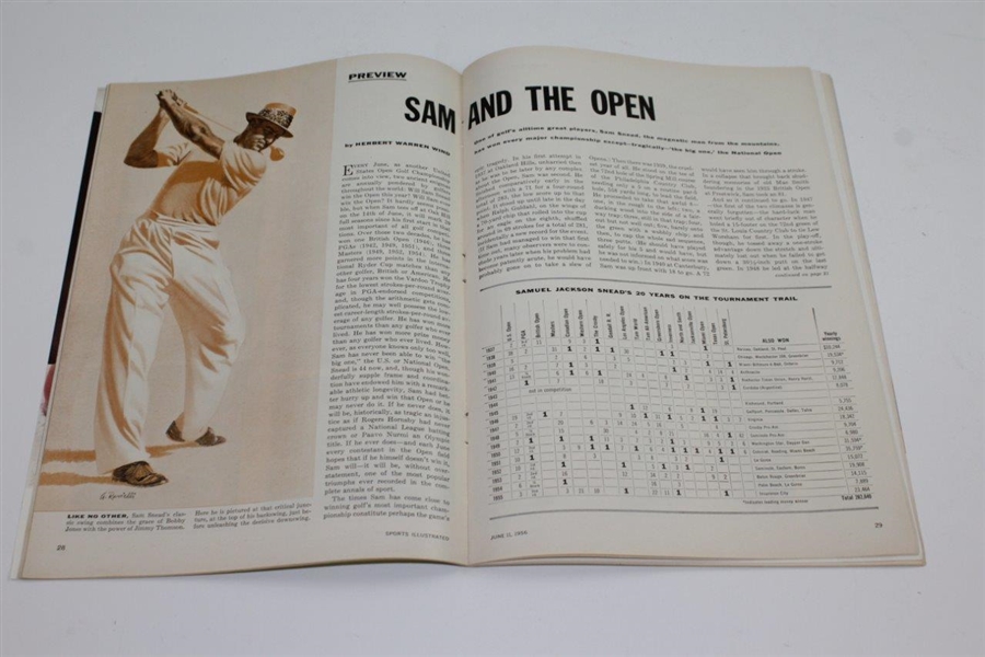 Sam Snead Signed Sports Illustrated Magazine - June 11, 1956 JSA ALOA