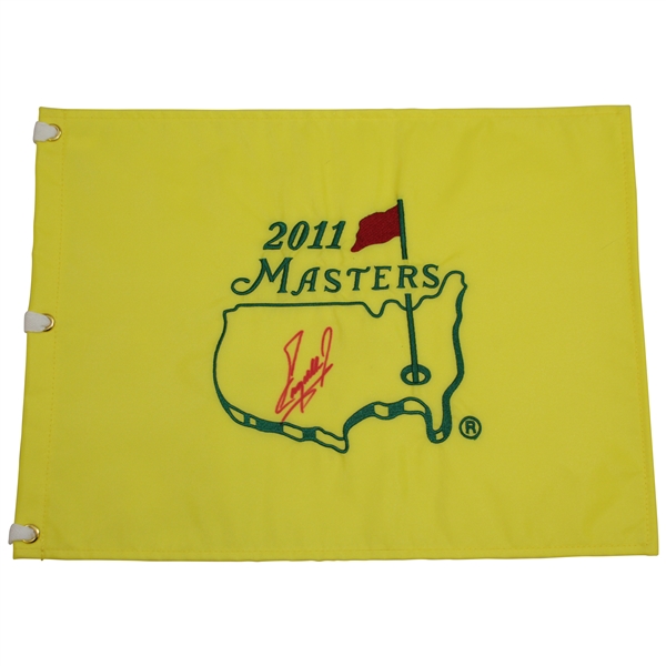 Fuzzy Zoeller Signed 2011 Masters Embroidered Flag JSA ALOA