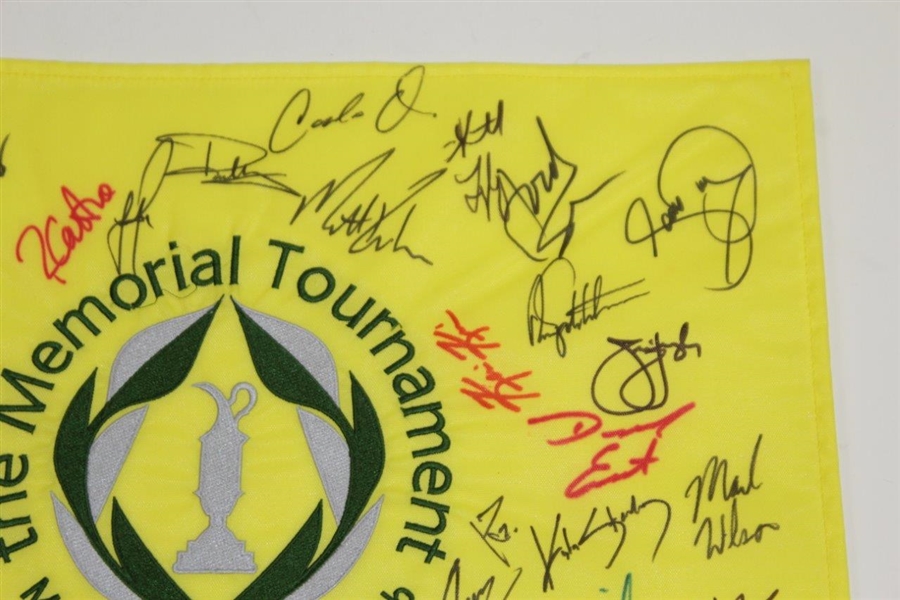 Multi-Signed Undated Memorial Embroidered Flag by Over 35 Players JSA ALOA