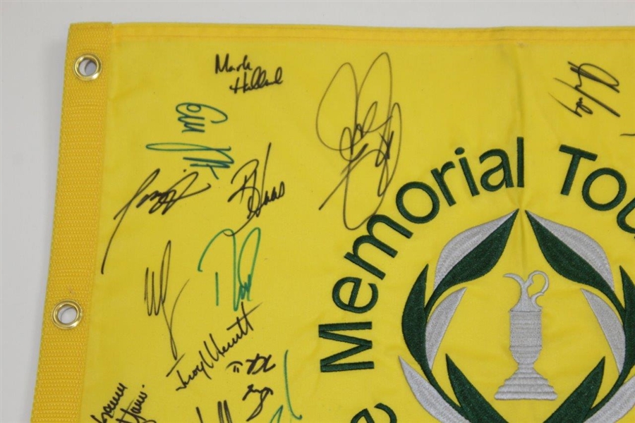 Multi-Signed Undated The Memorial Tournament Embroidered Flag by 32 Players JSA ALOA