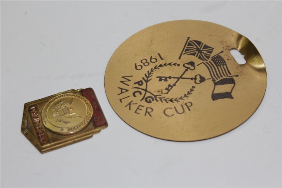 David Eger's Walker Cup Team Member Badge & Bag Tag