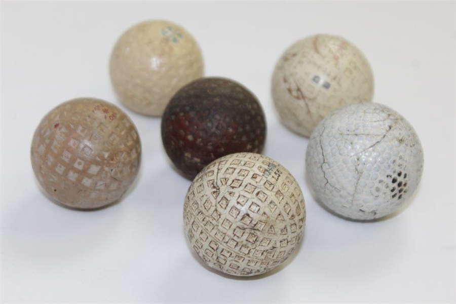 Six Vintage Golf Balls Including The Colonel, Mohawk, Demon, The Fore, Spalding, & other