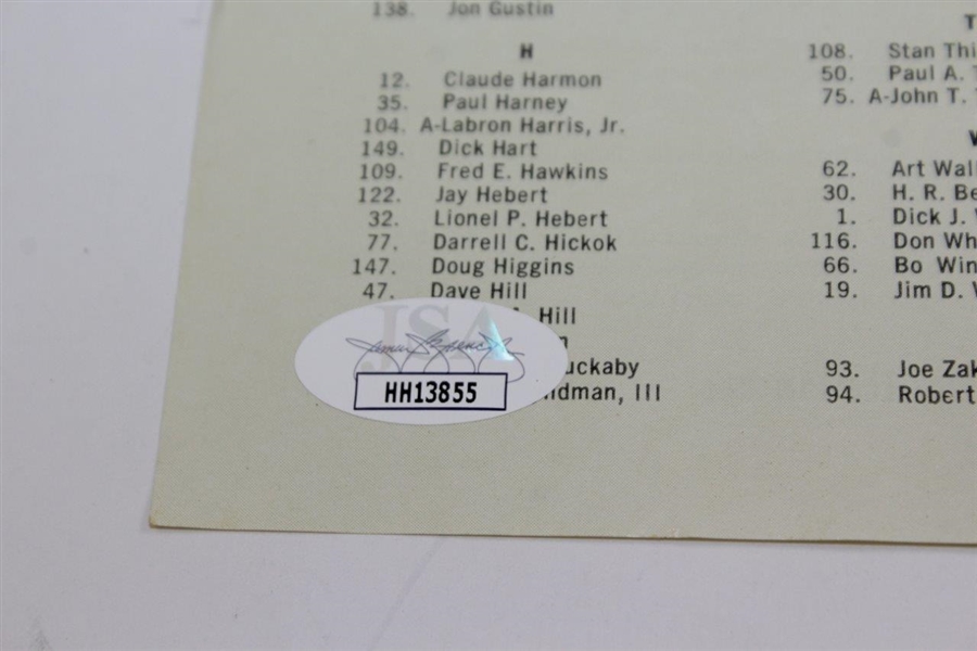 Jack Nicklaus Signed 1962 US Open at Oakmont CC Spectator Guide JSA #HH13855