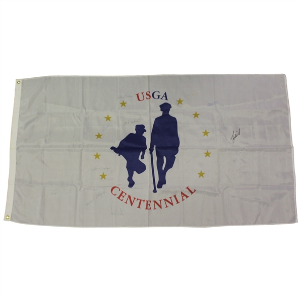 Tiger Woods & others Signed 1995 USGA Centennial House Flag - One of a Kind JSA ALOA