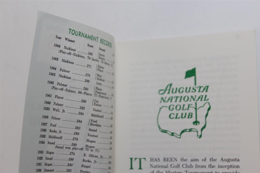 1967 Masters Tournament Spectator Guide - Gay Brewer Winner