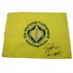 Hideki Matsuyama Signed Memorial Tournament Embroidered Flag - English and Japanese JSA COA