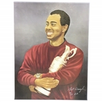 Tiger Woods with Claret Jug Ltd Ed Canvas Print by Bill Waugh #4/25