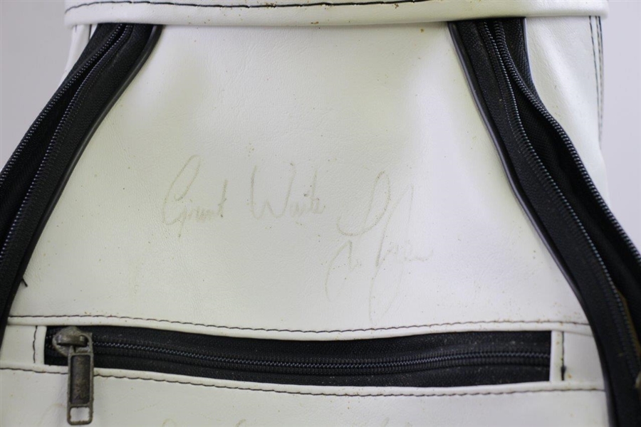 Tiger Woods, Payne Stewart, & Fellow Pros Signed Isleworth (Fla. Home of Tiger) White Golf Bag JSA ALOA