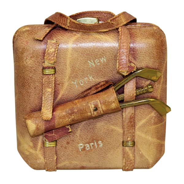 Golf Themed Mini-Travel Bag Accessories Holder with Brass Clubs