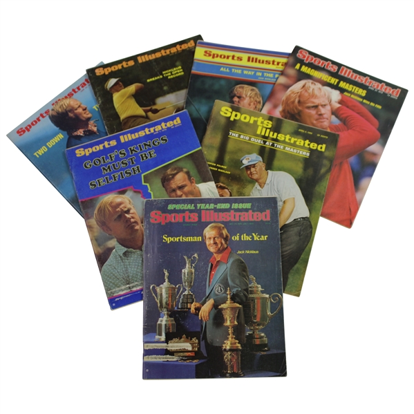 Seven Sports Illustrated Magazines with Jack Nicklaus on Cover