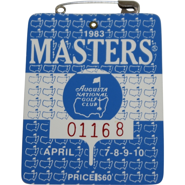 1983 Masters Tournament Series Badge #01168 - Seve Ballesteros Winner