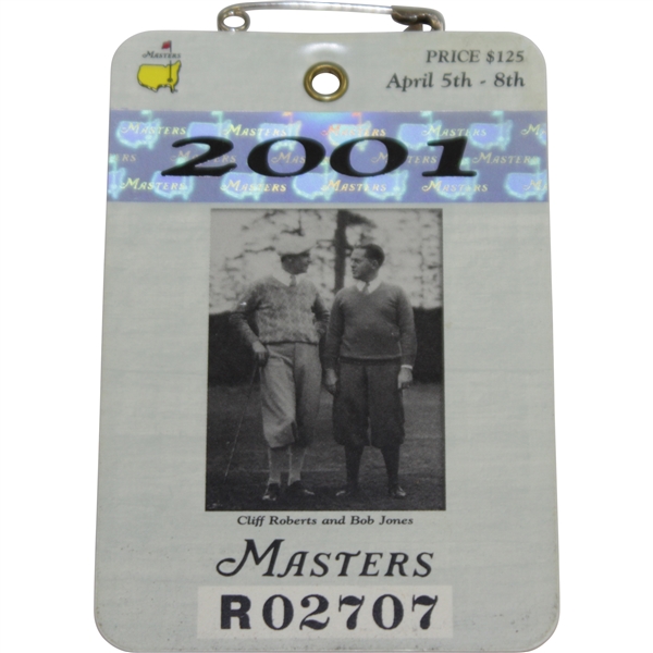 2001 Masters Tournament Series Badge #R02707 - Tiger Woods Winner