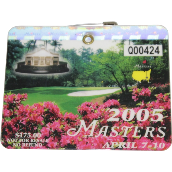 2005 Masters Tournament Series Badge #Q00424 - Tiger Woods Winner