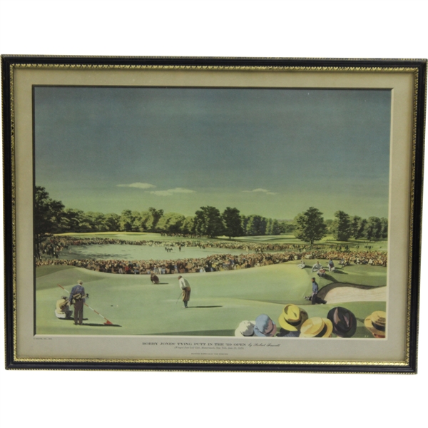 Bobby Jones Tying Putt at Winged Foot in the 1929 US Open by Robert Fawcett - Esquire 1945