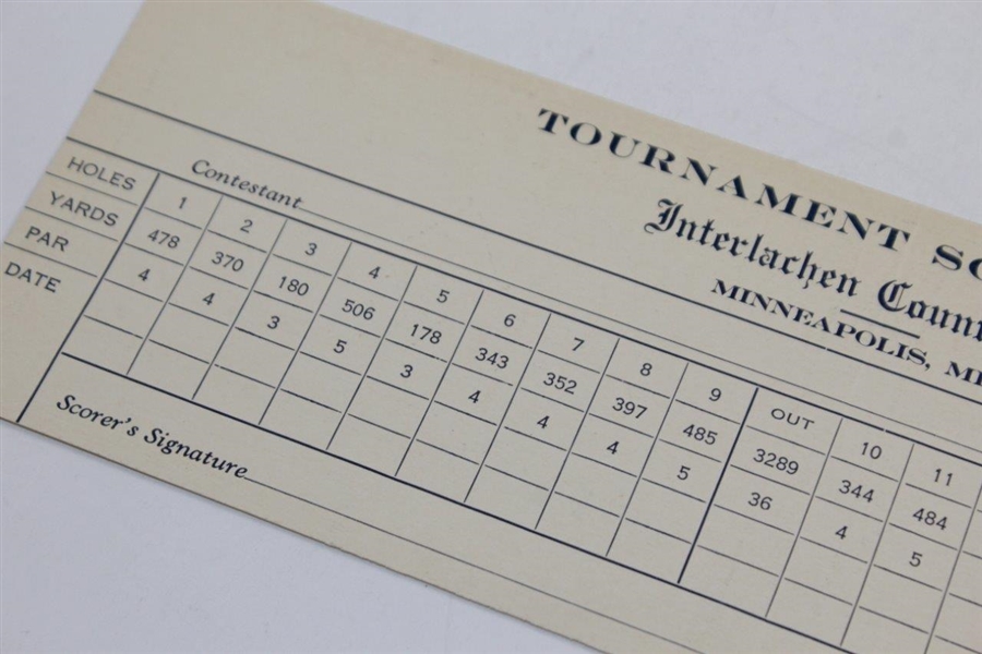 1930 US Open at Interlachen Country Club Official Scorecard - Bobby Jones Grand Slam!