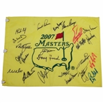 Big Three Plus other Masters Champs Signed 2007 Masters Flag - Nicklaus & Ford Center JSA ALOA
