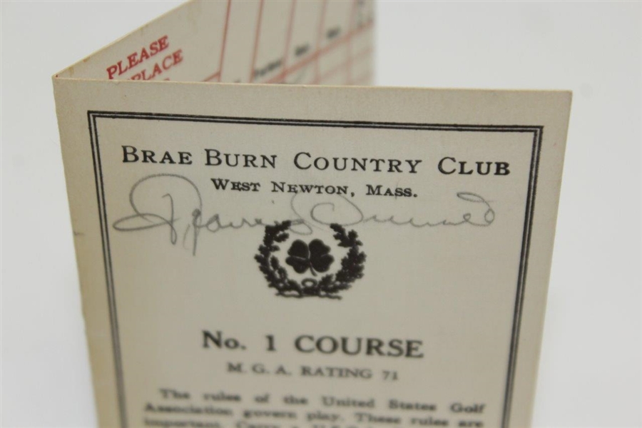 Francis Ouimet & Sam Snead Signed Brae Burn Country Club Scorecard JSA ALOA