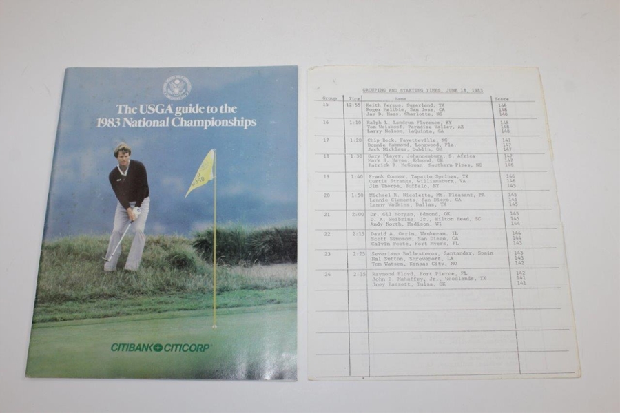 1983 US Open at Oakmont CC Ticket, Program, Spec Guide, Pairing Sheet, & Booklet
