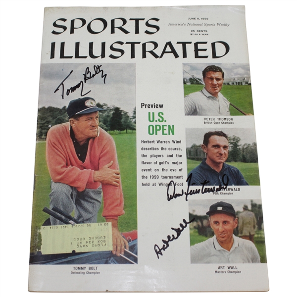 Tommy Bolt, Art Wall, & Dow Finsterwald Signed 1959 Sports Illustrated JSA ALOA
